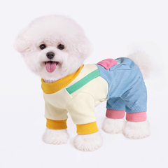 Striped Dog Shirt with Collar and Leash Ring