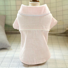 Dog Pajamas Linen Home Clothing Striped Cotton Teddy