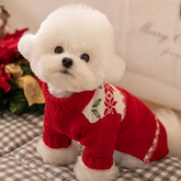 Dog Shirt Red Christmas Snowflake Sweater