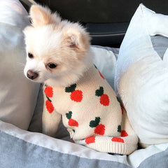 Dog Shirts Pink Pet Pullover Strawberry Sweater