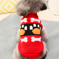 Dog Shirt Winter Pet Bone Paw Teddy Autumn Sweater
