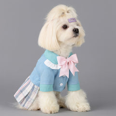 Dog Dresses Blue Plaid JK Pet Skirt