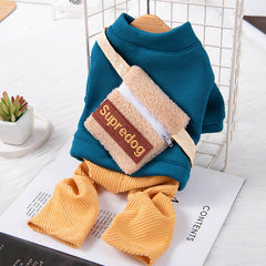 Dog Shirts Blue Bag Super Stitching Jumpsuit Tops