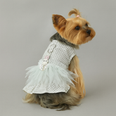 Dog Dress Cute Cartoon Print Plaid Top