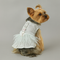 Dog Dress Cute Cartoon Print Plaid Top