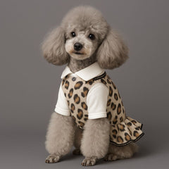 Dog Dresses Lepord Pet Autumn Polp Tops
