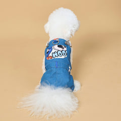 Soft Denim Dog Harness Outfit for Small Pets