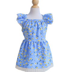 Blue Daisy Dog Dress for Small Pets