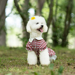 Dog Dress Cute Plaid Forest Pet Top