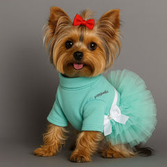 Dress of Dog Spring Summer Letter Print Lace Skirt