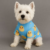 Kids Dogs T Shirt Blue Cotton Pet Duck