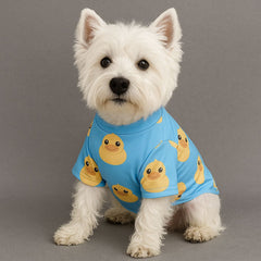 Kids Dogs T Shirt Blue Cotton Pet Duck