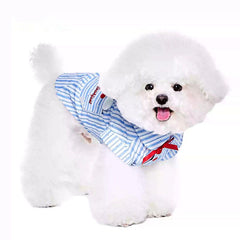 Cute Campus-Style Striped Pet Shirt
