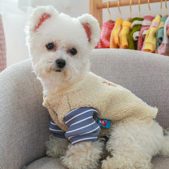 Dog Shirts Pocket Stripes Warm Sweater