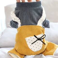 Dog Shirts Polka dot bow Cotton Jumpsuit