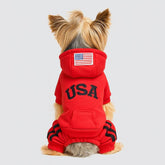 Dog Hoodie Black USA Pet Warm Jumpsuit
