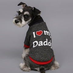 Dog Shirts Text Printing I Love MY Daddy