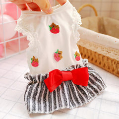 Dog Dress Summer Pet Small Strawberry Vest Skirt