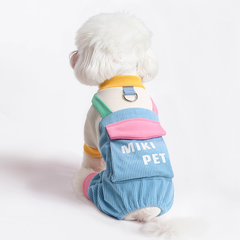 Striped Dog Shirt with Collar and Leash Ring