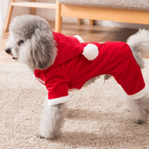 Dog Hoodie Red Winter Christmas Cotton Jumpsuit