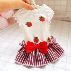 Dog Dress Summer Pet Small Strawberry Vest Skirt