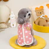 Dog Dress Comfortable Teddy Fleece Vest with Open Buttons