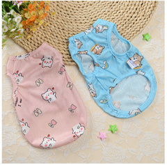 Printed Teddy Ice Silk Dog Vest