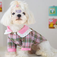 Dog Dresses Lovely Pink Pet Maltese Lapel Blouse