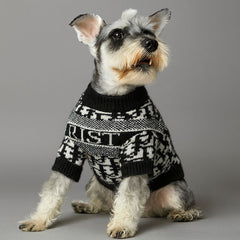 Dog Shirts Black Luxury Pet Winter Warm Sweater