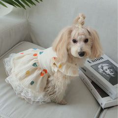 Dog Dress Cute Princess Lapel Top