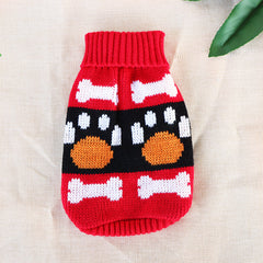 Dog Shirt Winter Pet Bone Paw Teddy Autumn Sweater