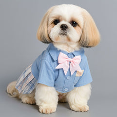 Dog Dresses Blue Plaid JK Pet Skirt