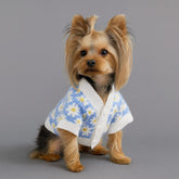 Dog Shirts Purple Flower Button Warm Sweater