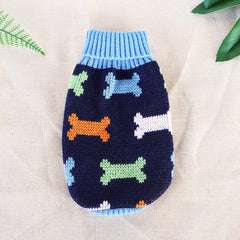 Dog Shirt Winter Pet Bone Paw Teddy Autumn Sweater