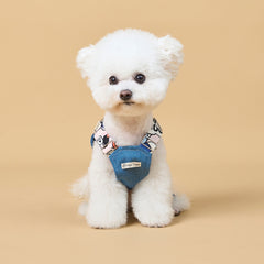 Soft Denim Dog Harness Outfit for Small Pets