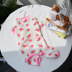 Watermelon Print Dog Pajama Romper for Summer