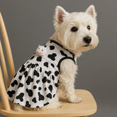Cow Print Dog Clothes Set with Dress and Vest