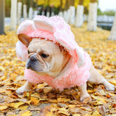 Happy Hoodie for Dogs Pink Flower Cotton Warm Hoodie Bulldog