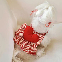 Red Plaid Mini Dress for Dog's Birthday & Valentine's Day