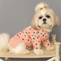 Dog Shirts Spring Pink Heart Pet Coat