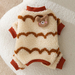 Teddy Bear Fleece Dog Sweater for Winter
