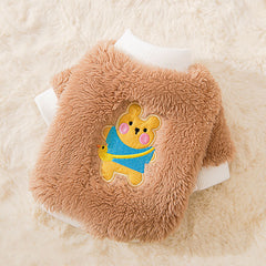 Dog Shirts Pink Cartoon Rabbit Fleece Pet Tops
