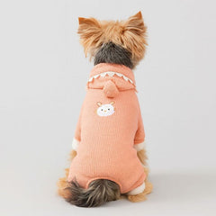 Dog Shirts Pink Cute Lapel Dog Jumpsuit