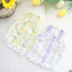Floral Lace Dog Dress Summer Puppy Clothes