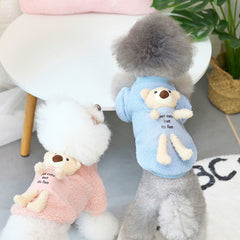 Dog Shirts Winter Back Bear Teddy Pet Fleece Tops