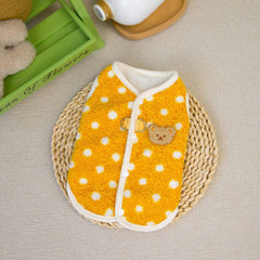 Dog Dress Comfortable Teddy Fleece Vest with Open Buttons