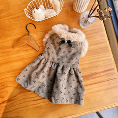 Dog Dress Cute Princess Lapel Top