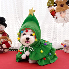 Dog Hoodie Christmas Two-color Cape Pet Cape Shawl Dog Transformation