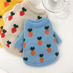 Dog Shirts Pink Pet Pullover Strawberry Sweater