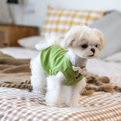 Green V-Neck Bow-Knot Cute Pet Knit Vest